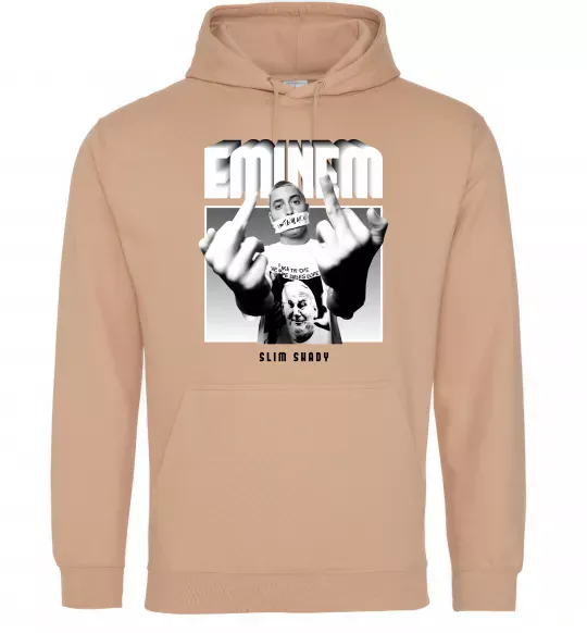 Женская толстовка (худи) Slim shady Песочный фото