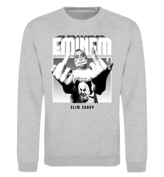 Свитшот Slim shady Серый меланж фото