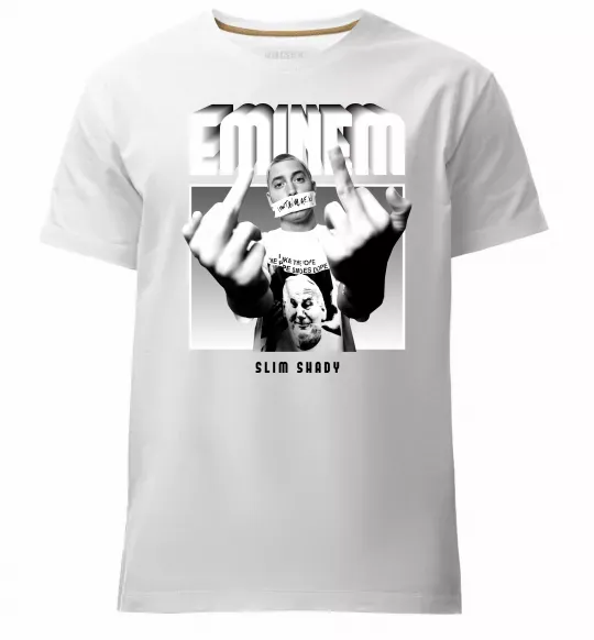 Мужская премиум футболка Slim shady Белый фото
