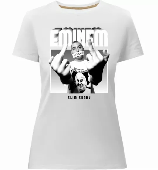 Женская премиум футболка Slim shady Белый фото