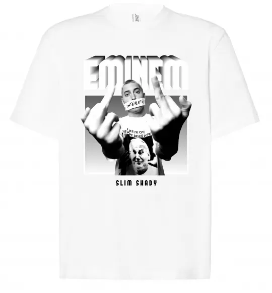 Футболка Оверсайз Slim shady Белый фото