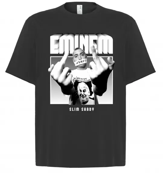 Футболка Оверсайз Slim shady Черный фото