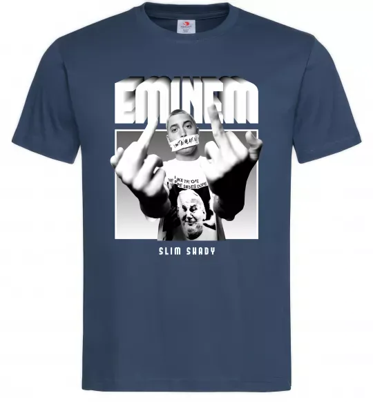 Мужская футболка Slim shady Темно-синий фото
