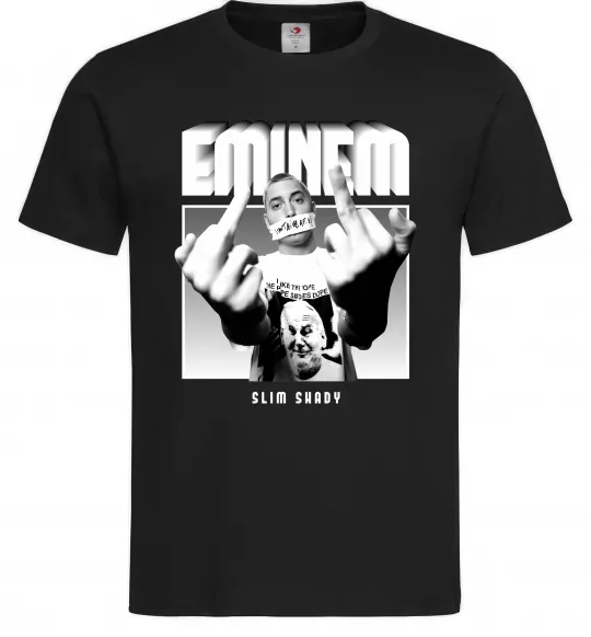 Мужская футболка Slim shady Черный фото