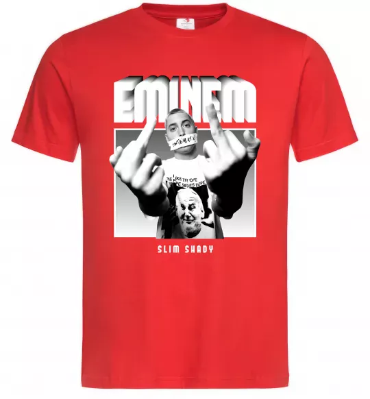 Мужская футболка Slim shady Красный фото