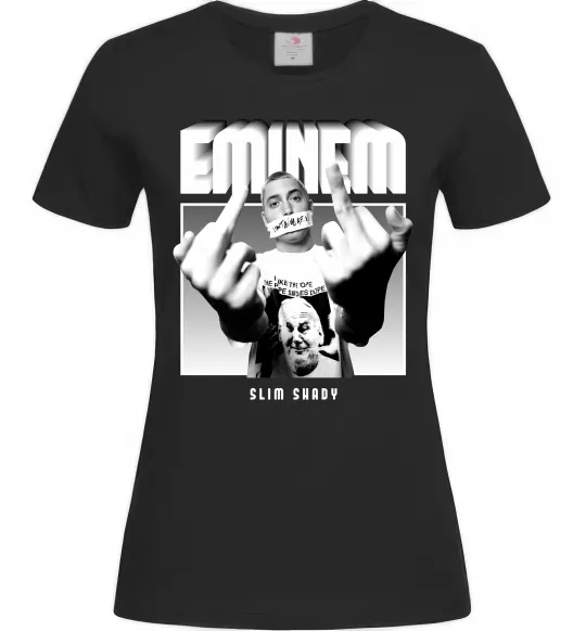 Женская футболка Slim shady Черный фото