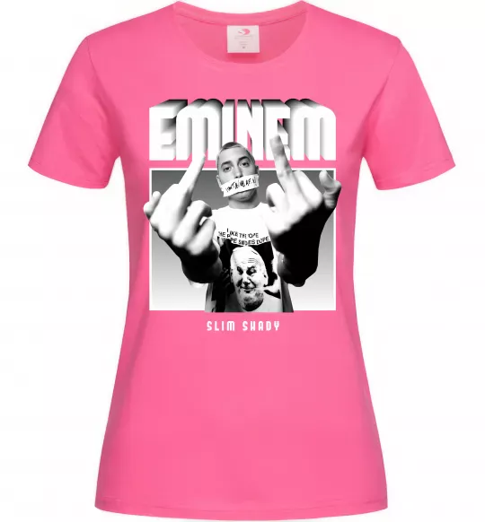 Женская футболка Slim shady Ярко-розовый фото