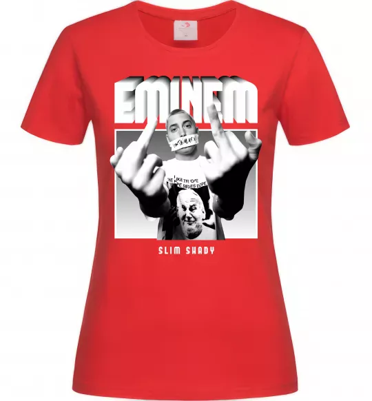 Женская футболка Slim shady Красный фото
