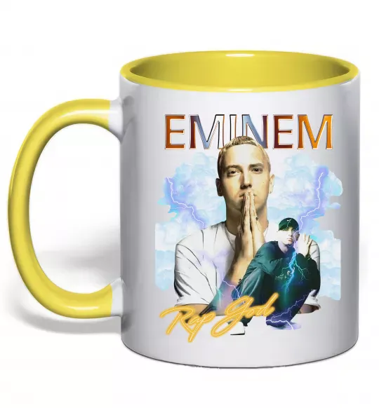 Чашка с цветной ручкой Eminem Rap God Солнечно желтый фото
