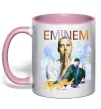 Чашка с цветной ручкой Eminem Rap God Нежно розовый фото