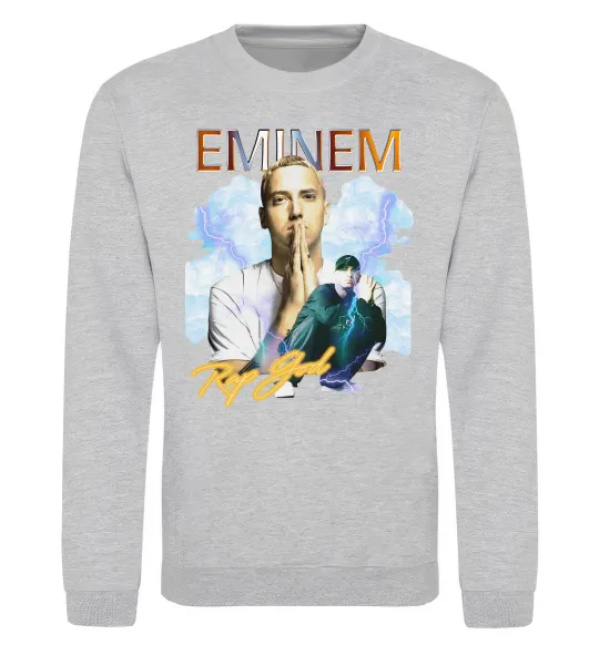 Свитшот Eminem Rap God Серый меланж фото