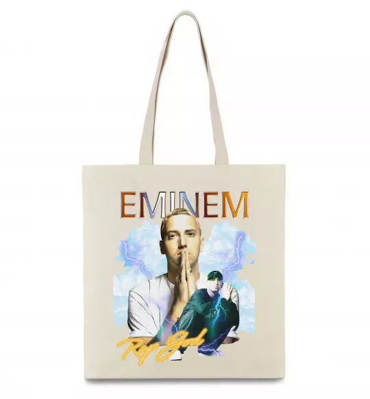 Эко-сумка Eminem Rap God Бежевый фото