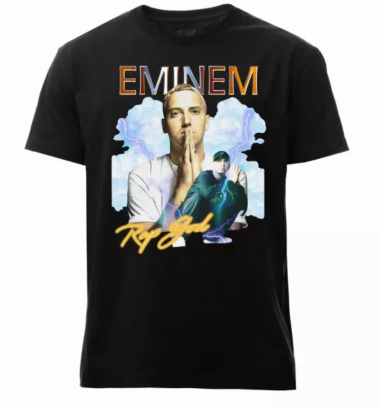 Чоловіча преміум футболка Eminem Rap God Чорний фото