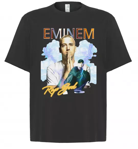 Футболка Оверсайз Eminem Rap God Черный фото
