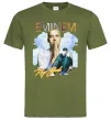 Мужская футболка Eminem Rap God Оливковый фото