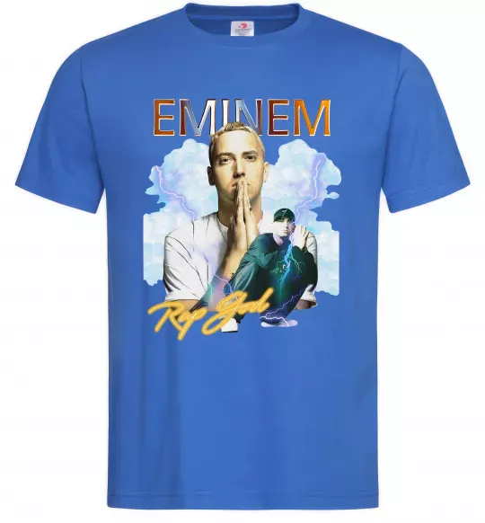 Мужская футболка Eminem Rap God Ярко-синий фото