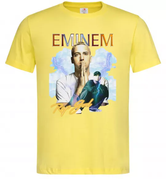 Мужская футболка Eminem Rap God Лимонный фото