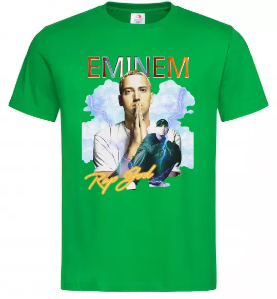 Мужская футболка Eminem Rap God Зеленый фото