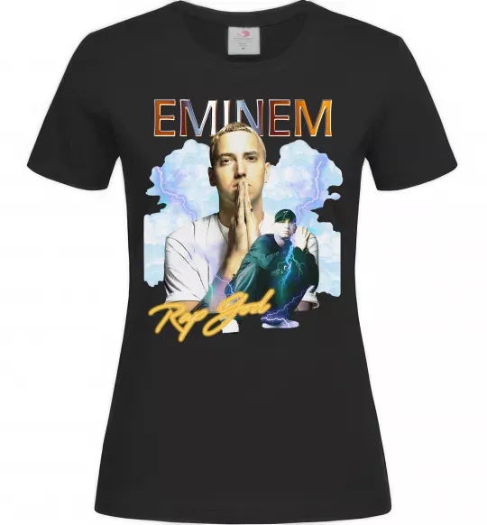 Жіноча футболка Eminem Rap God Чорний фото