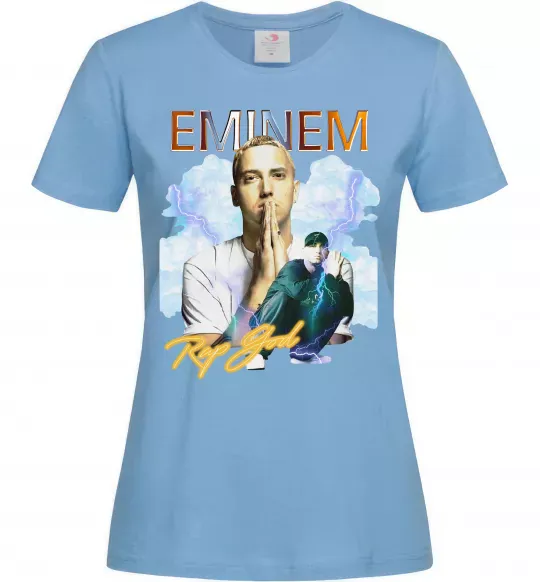 Жіноча футболка Eminem Rap God Блакитний фото