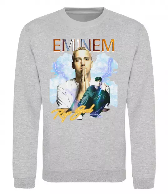 Свитшот Eminem Rap God Серый меланж фото