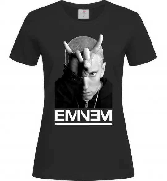 Жіноча футболка Eminem чорно-білий Чорний фото