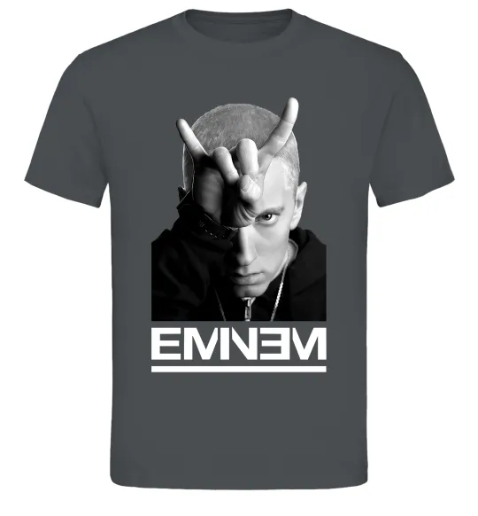 Чоловіча футболка Eminem чорно-білий Графіт фото