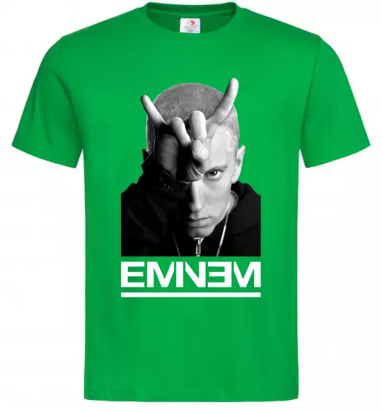 Чоловіча футболка Eminem чорно-білий Зелений фото