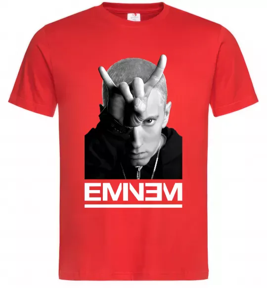 Чоловіча футболка Eminem чорно-білий Червоний фото