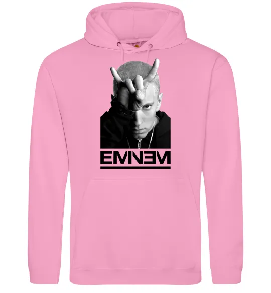 Чоловіча толстовка (худі) Eminem чорно-білий Рожевий фото
