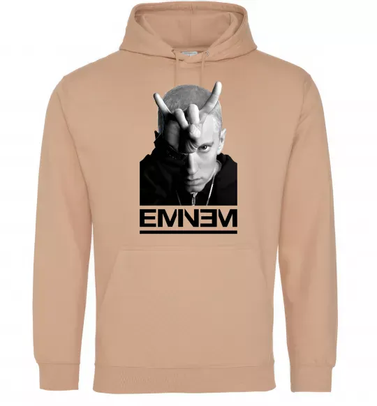 Мужская толстовка (худи) Eminem чорно-білий Песочный фото