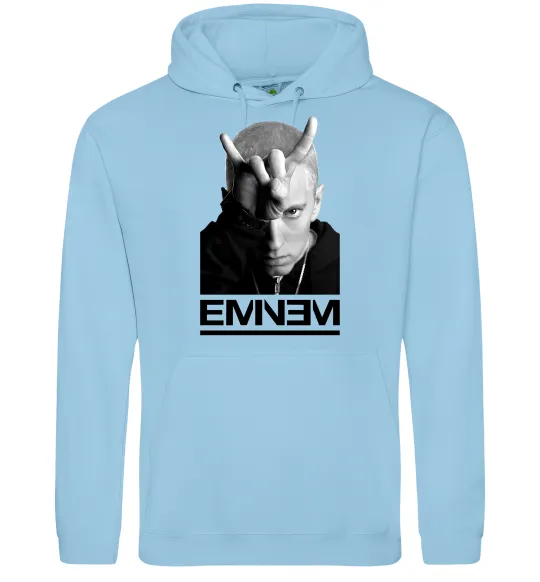 Чоловіча толстовка (худі) Eminem чорно-білий Блакитний фото