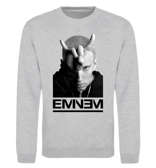 Свитшот Eminem чорно-білий Серый меланж фото