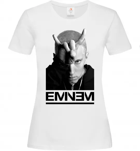 Жіноча футболка Eminem чорно-білий Білий фото