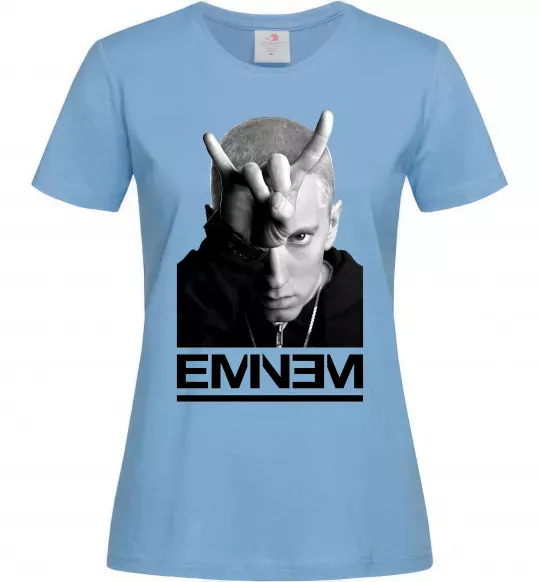 Жіноча футболка Eminem чорно-білий Блакитний фото