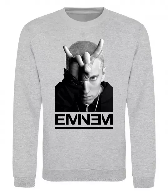 Свитшот Eminem чорно-білий Серый меланж фото