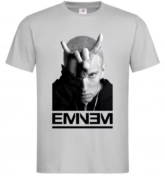 Чоловіча футболка Eminem чорно-білий Сірий фото