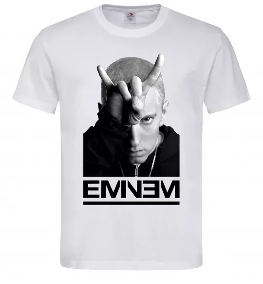 Чоловіча футболка Eminem чорно-білий Білий фото