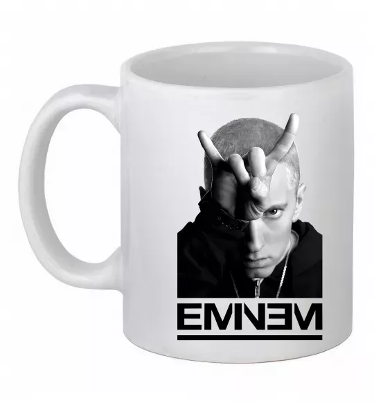 Чашка керамическая Eminem чорно-білий Белый фото