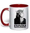 Чашка с цветной ручкой Eminem чорно-білий Красный фото