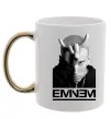 Чашка с цветной ручкой Eminem чорно-білий Золото фото