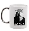 Чашка с цветной ручкой Eminem чорно-білий Серебро фото