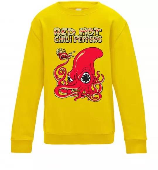 Детский Свитшот Red Hot Chili Peppers octopus Солнечно желтый фото