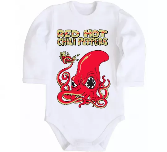 Детский боди Red Hot Chili Peppers octopus Белый фото