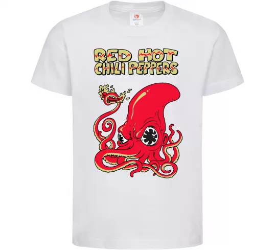 Детская футболка Red Hot Chili Peppers octopus Белый фото