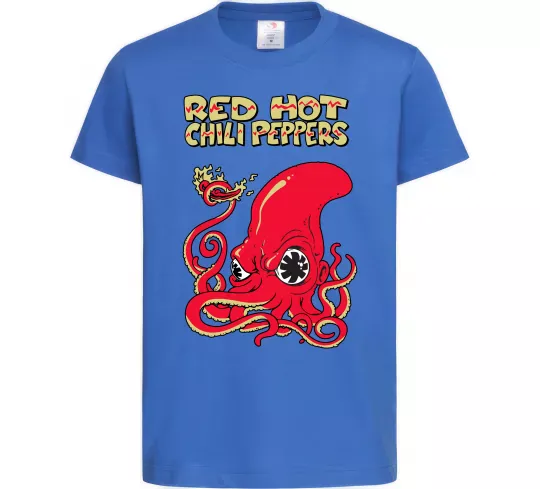 Детская футболка Red Hot Chili Peppers octopus Ярко-синий фото