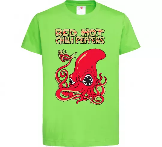 Детская футболка Red Hot Chili Peppers octopus Лаймовый фото