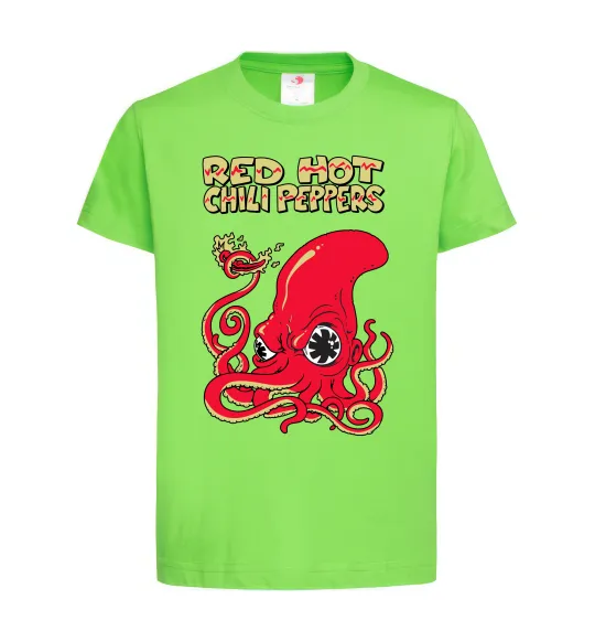 Детская футболка Red Hot Chili Peppers octopus Лаймовый фото