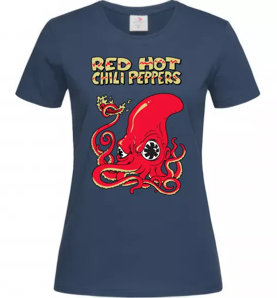 Женская футболка Red Hot Chili Peppers octopus Темно-синий фото