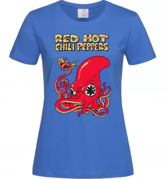 Женская футболка Red Hot Chili Peppers octopus Ярко-синий фото